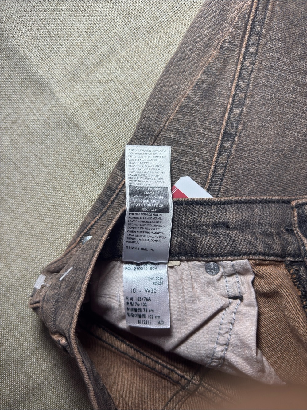 Levi Strauss Signature Vintage A-Line Seamed Shorts Brown Size 10 W30 - Picture 9 of 10